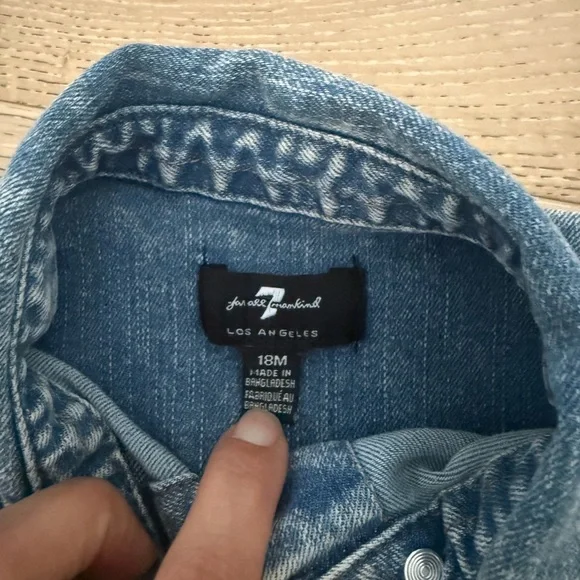 7 For All Mankind Light Blue Kids Jean Jacket - Picture 3 of 4